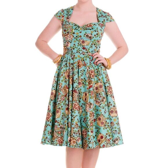 Hell Bunny Calvera Day of the Dead Floral Sugar Skull Dress - Picture 1 of 10